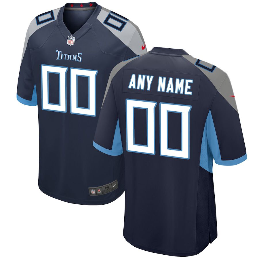 Men Tennessee Titans Nike Navy Custom NFL Jersey->tennessee titans->NFL Jersey